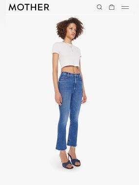 MOTHER Jean the hustler ankle fray High-Rise Straight Leg Jeans size 23